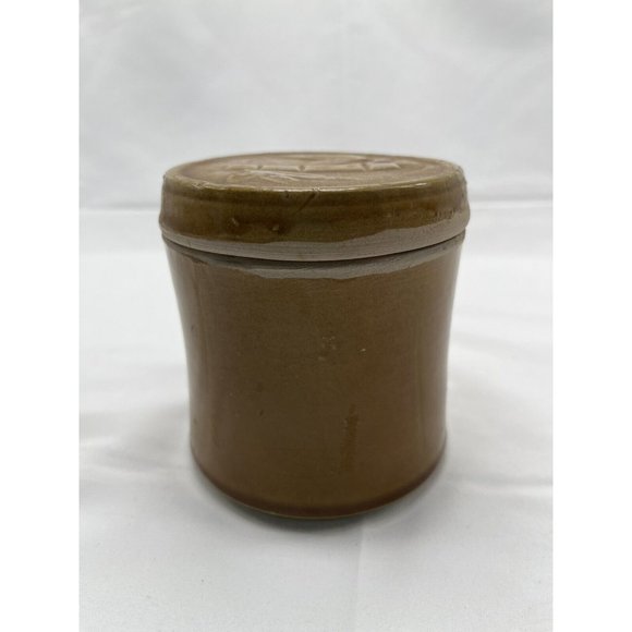 sheila Fournier tan pottery Tea canister with pandas and bamboo - Picture 4 of 7